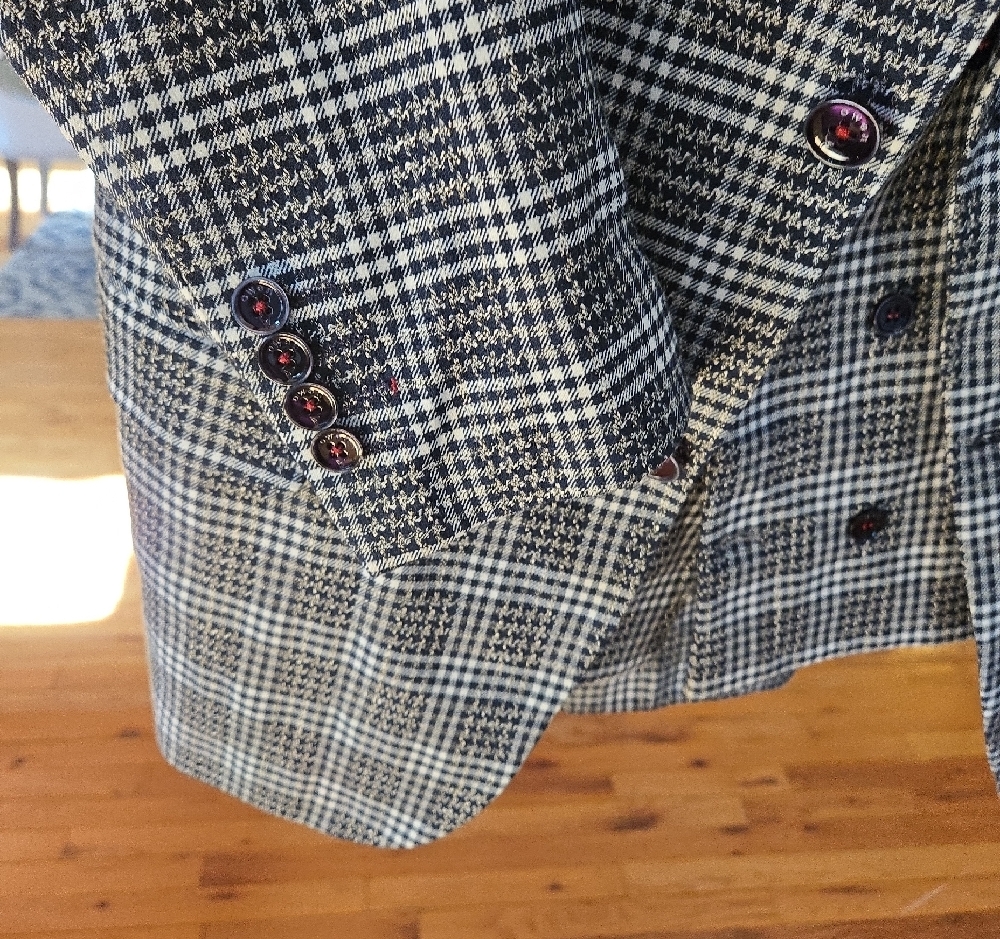 Owen Men's Wear Navy Plaid Suit - Picture 4 of 15